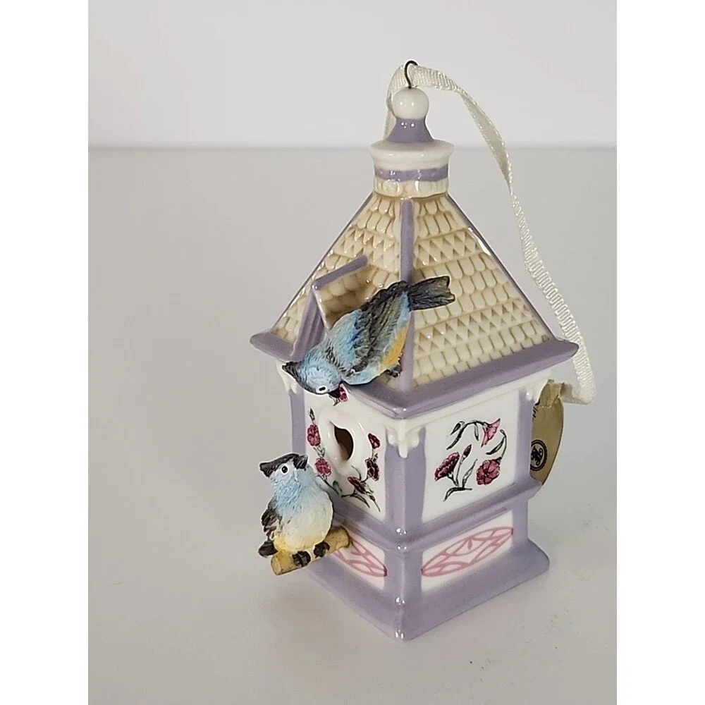 Birdhouse Ornament 2000 Bradford Editions Woodland Lodge  #68564 Porcelain